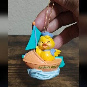 1980s Vintage Avon Gift Collection Easter  Eggspressions Sailboat Ornament